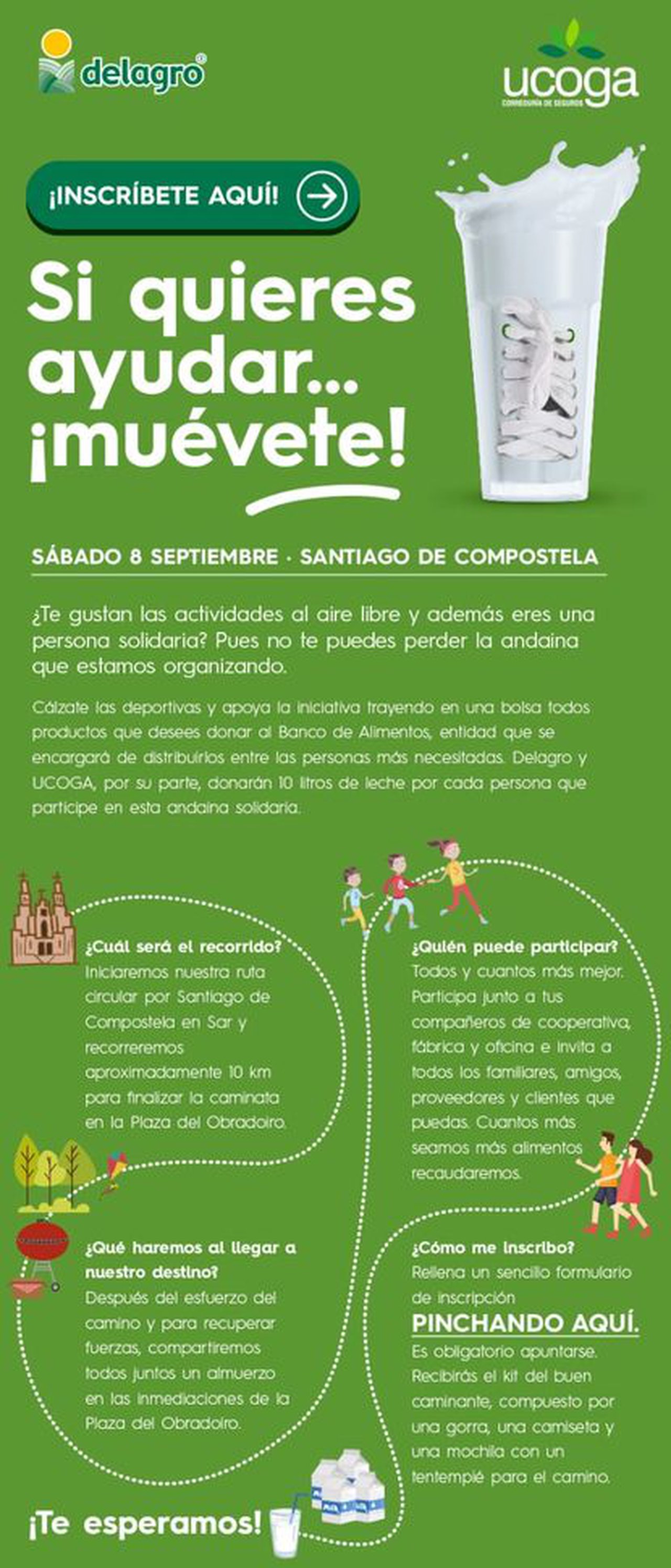 Ucoga y Delagro organizan una ruta solidaria en Santiago de Compostela