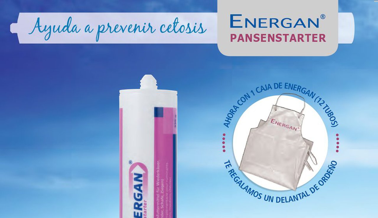 Consegue un delantal de ordeño por cada caixa de Energan Pansenstarter