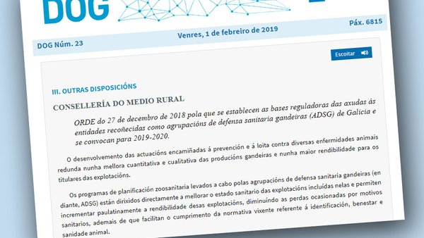 Convocadas las ayudas para las ADSG de Galicia