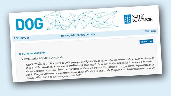 Publicadas las ayudas para entidades asesoras de ganaderos y agricultores gallegos