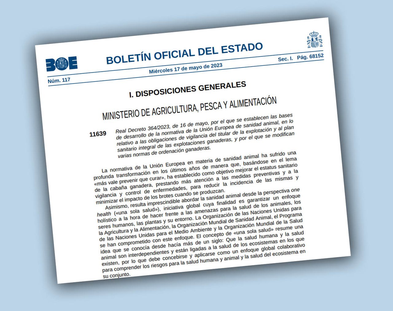 El Gobierno aprueba un real decreto que desarrolla la figura del veterinario de granja