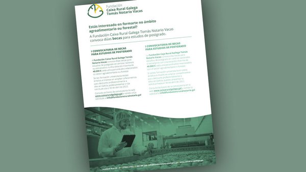 La Fundación Caixa Rural Galega TNV convoca bolsas para estudios de posgrado en los ámbitos agroalimentario y forestal