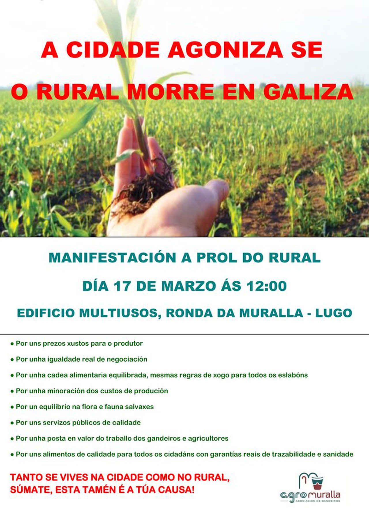 Agromuralla explica los motivos de la manifestación del día 17