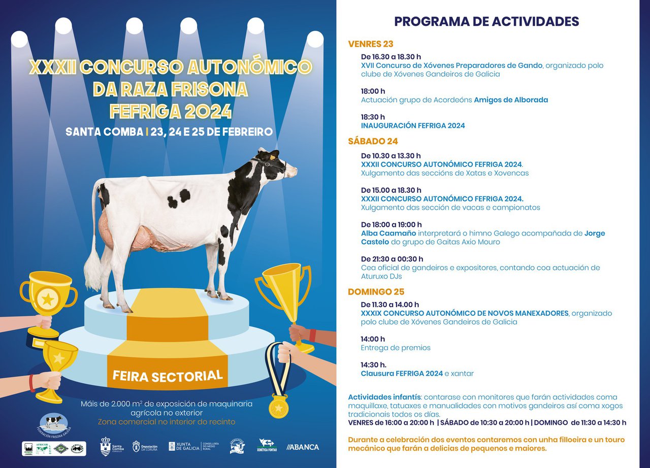 El XXXII Concurso Autonómico de la Raza Frisona Fefriga llega a finales de mes a Santa Comba