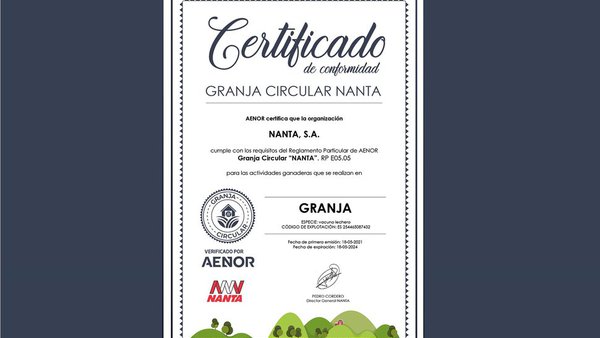 Aenor apoia o selo Granja Circular de Nanta