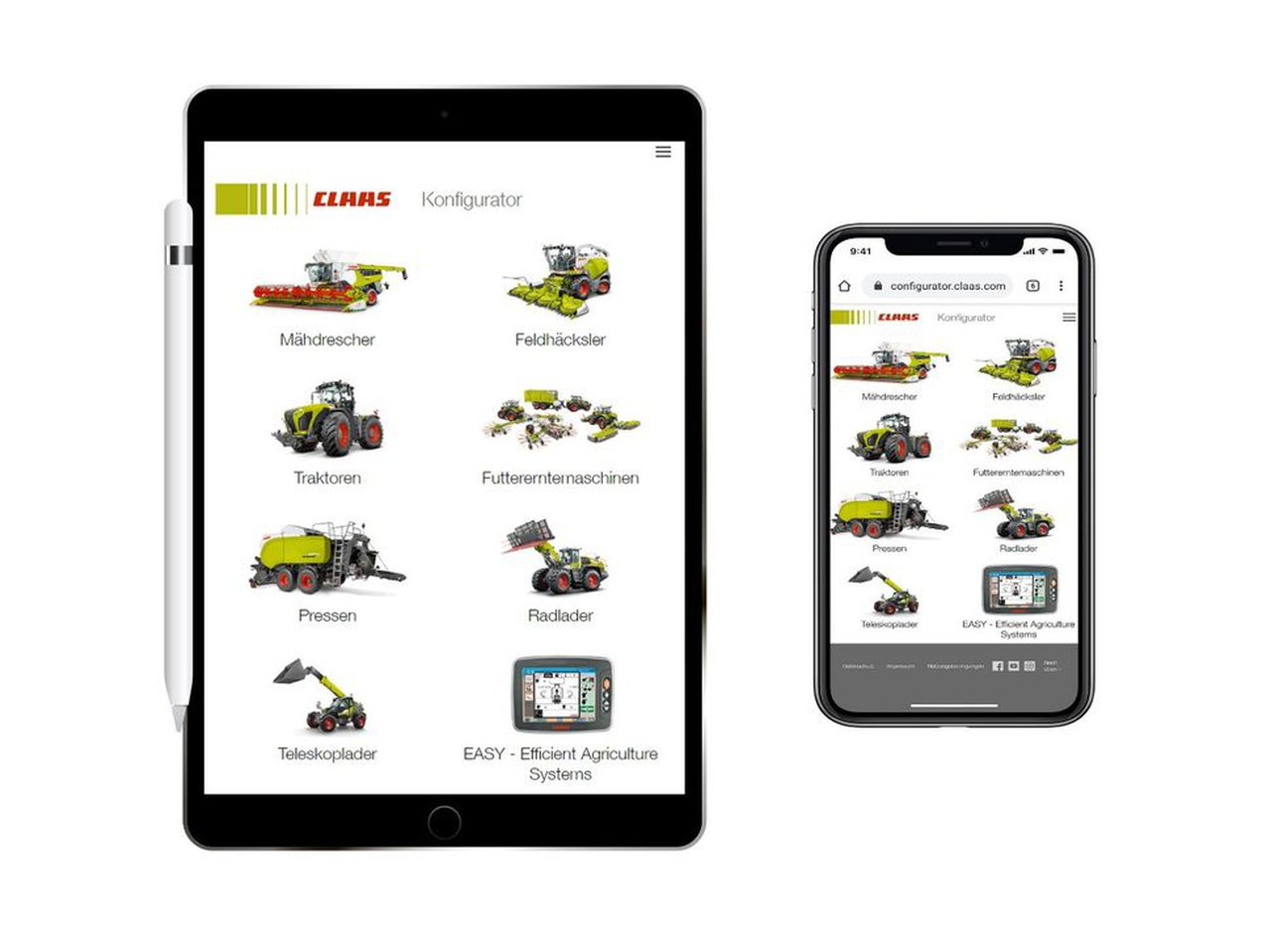 Claas lanza un novo configurador de produtos cun deseño moderno e funcións ampliadas