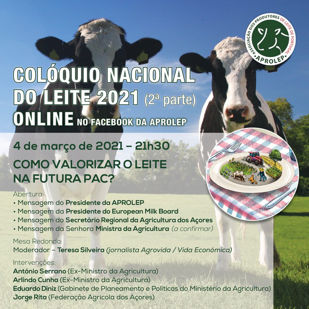 Aprolep celebra este jueves la segunda parte de su Coloquio Nacional de la Leche 2021