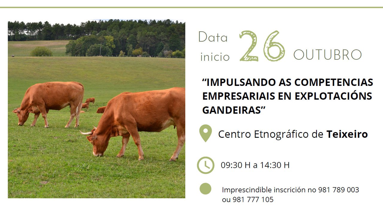 Curso gratuito sobre competencias empresariales en explotaciones ganaderas en Curtis