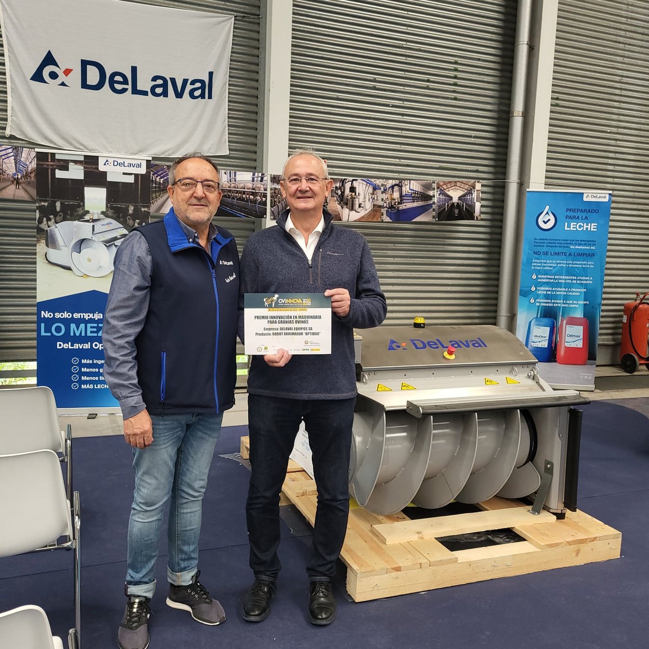 O arrimador DeLaval OptiDuo™, premiado na feira Ovinnova 2022