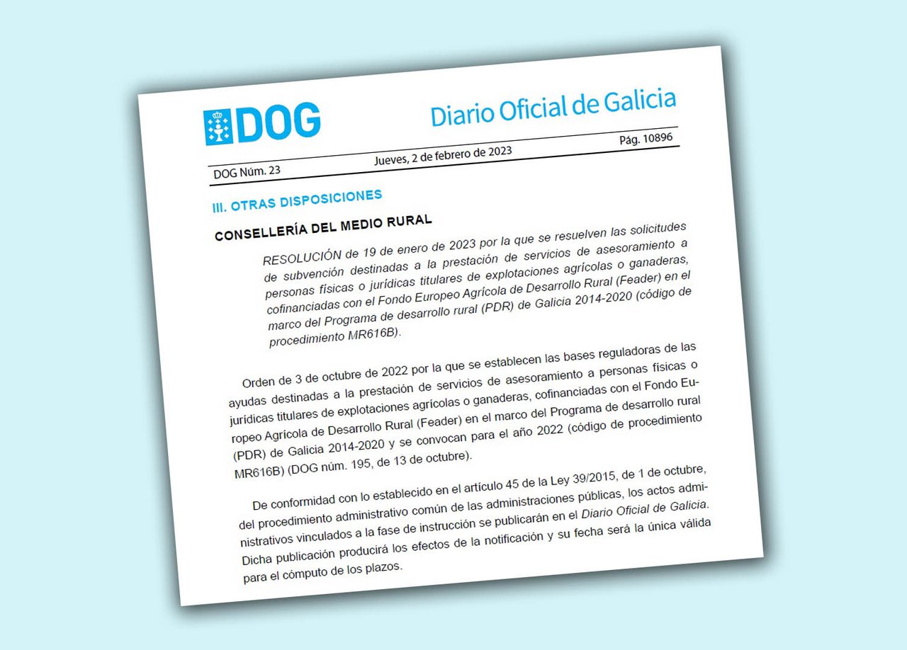 40 entidades recibirán axudas para asesorar ás explotacións gandeiras e agrícolas galegas