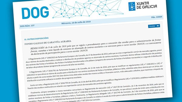 Medio Rural convoca ayudas para el suministro de leche líquida en los colegios durante el próximo curso escolar