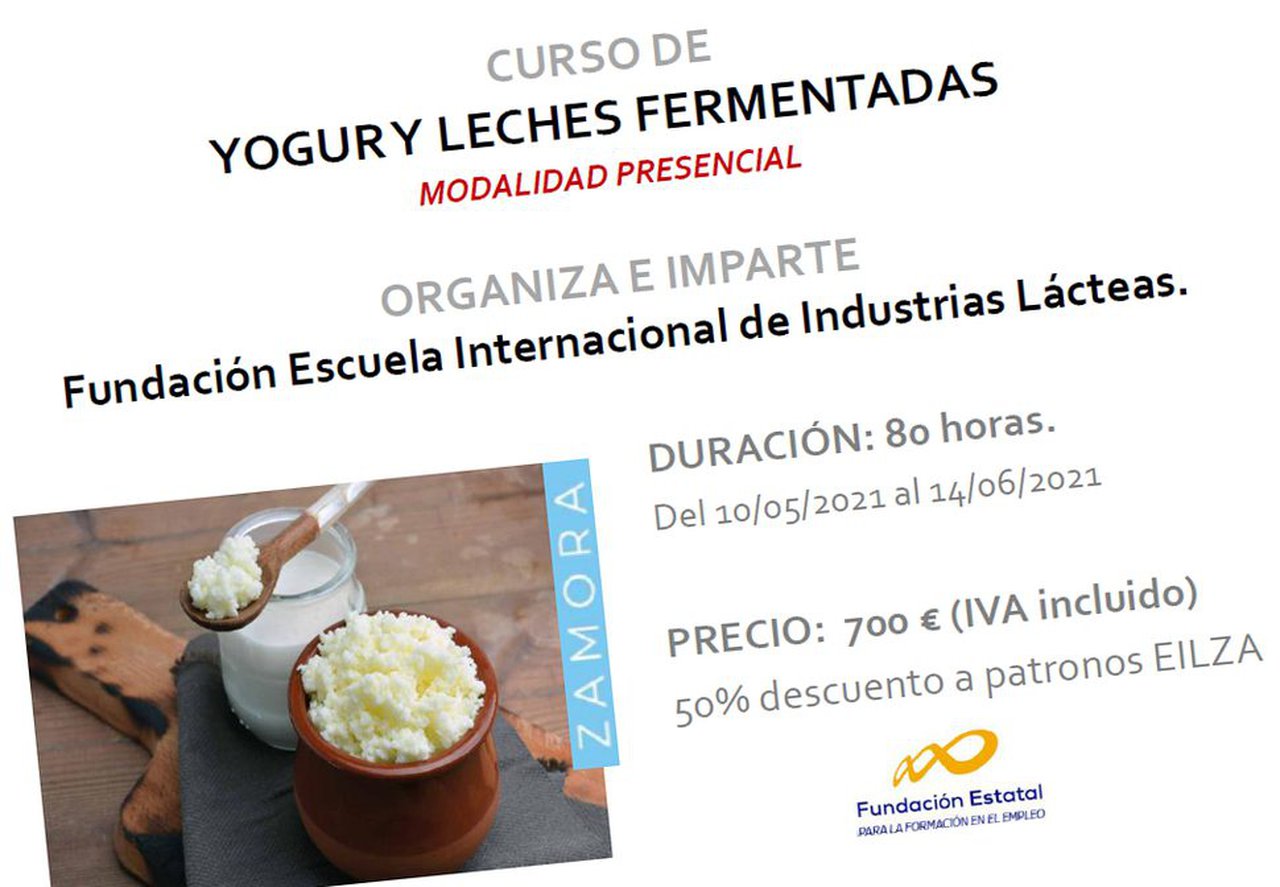 Últimas horas para inscribirse en el curso de yogur y leches fermentadas de la Eilza