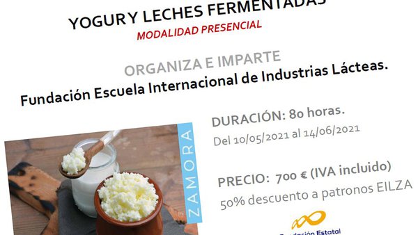 Últimas horas para inscribirse en el curso de yogur y leches fermentadas de la Eilza