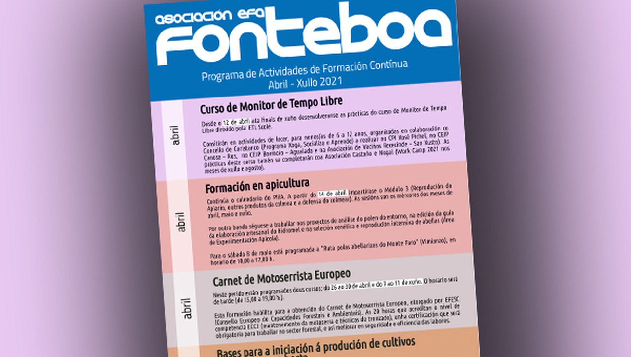 LA EFA Fonteboa presenta su programa de actividades para el segundo trimestre del año