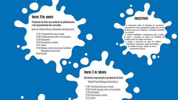 Se abre el plazo de inscripción de los cursos del Foro Empresarial Lácteo de Fonteboa