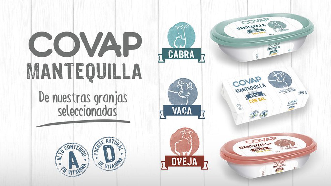 Lácteos COVAP lanza unha nova gama de manteigas elaboradas con leite de vaca, ovella e cabra