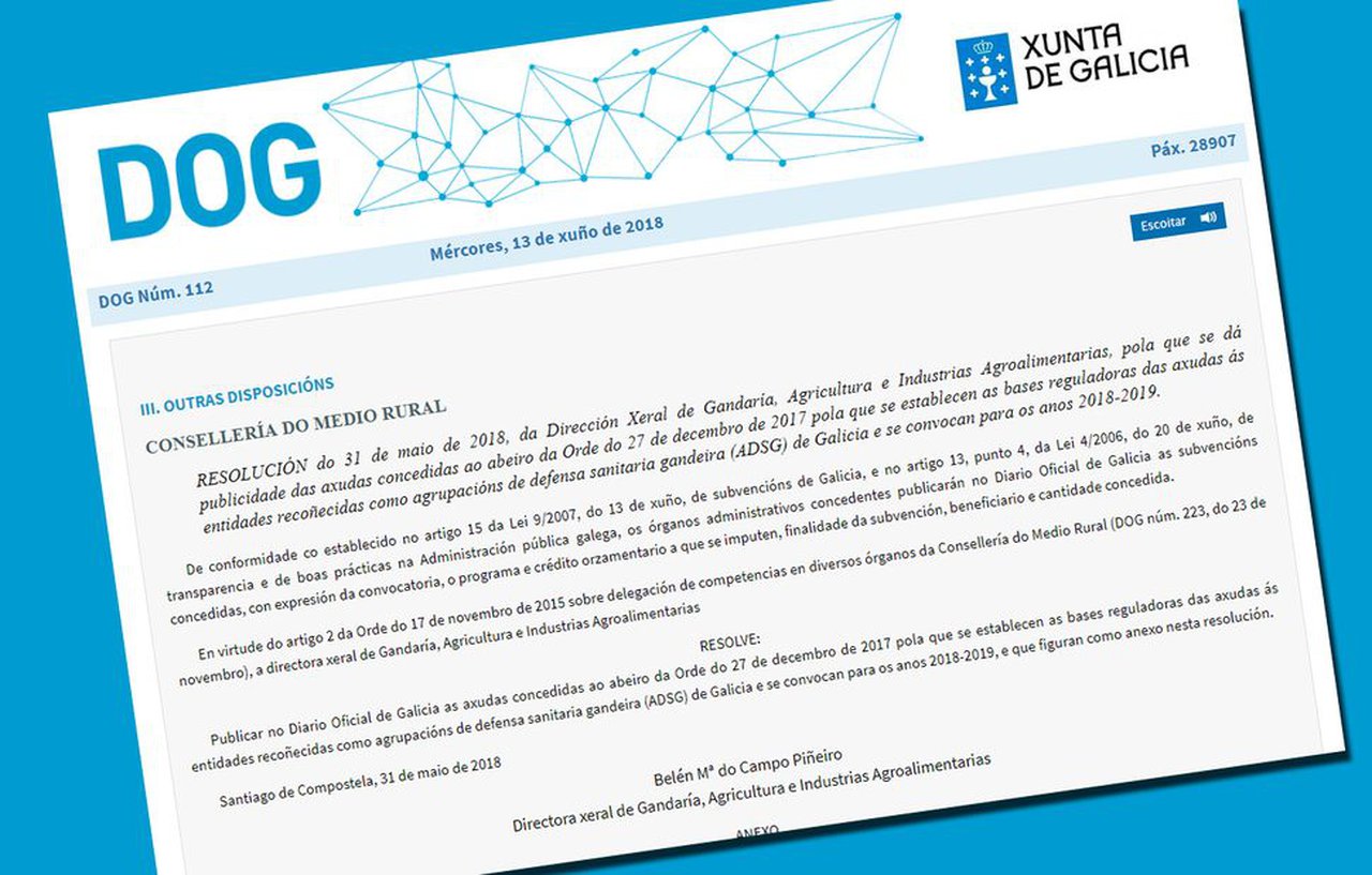 Publicadas as axudas concedidas pola Xunta de Galicia a 71 ADSG