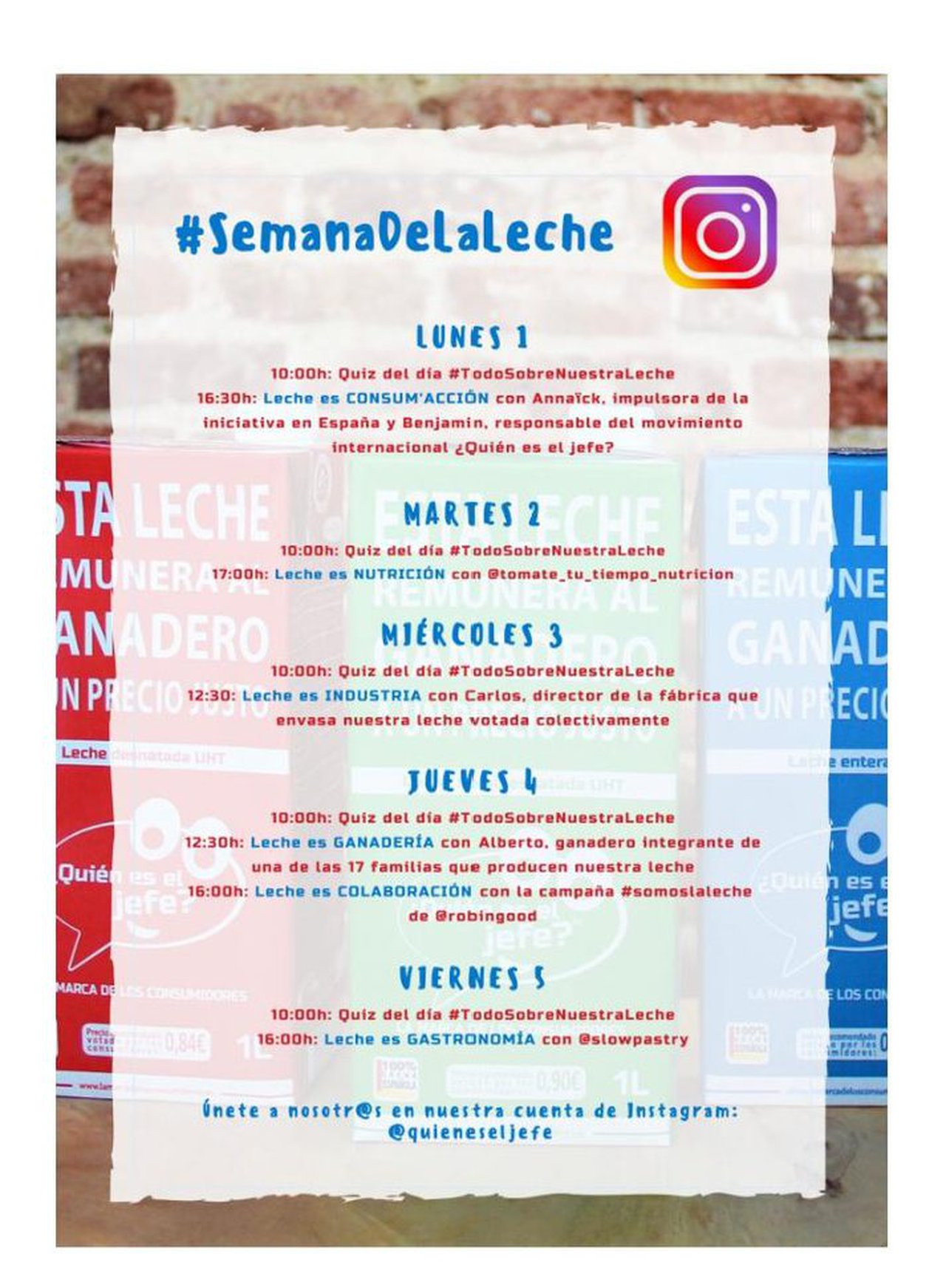 Campaña de La marca de los consumidores ¿Quién es el jefe? para celebrar o Día Mundial do Leite