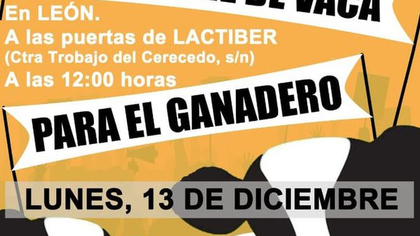 El sector lácteo leonés se manifiesta el lunes 13