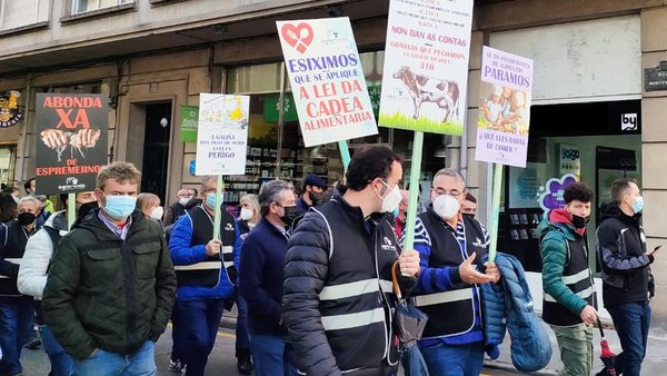 Imagen de la protesta convocada por Agromuralla en Lugo