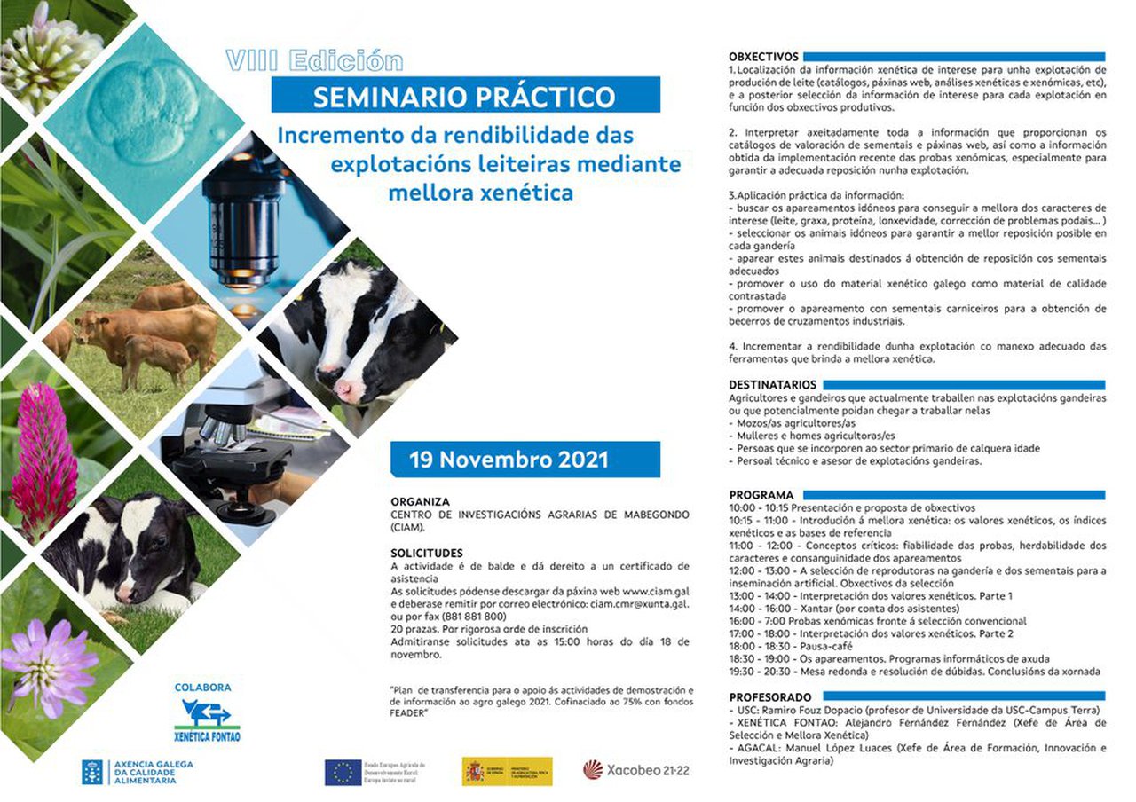 El CIAM organiza un curso para incrementar la rentabilidad de las explotaciones lecheras