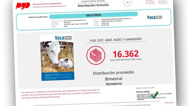 La tirada anual de Vaca Pinta, certificada por quinto año consecutivo