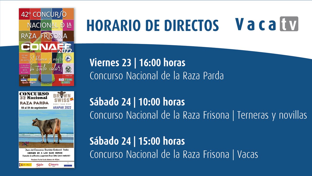 Vaca Pinta emitirá en directo los concursos nacionales de frisonas y pardas de este fin de semana