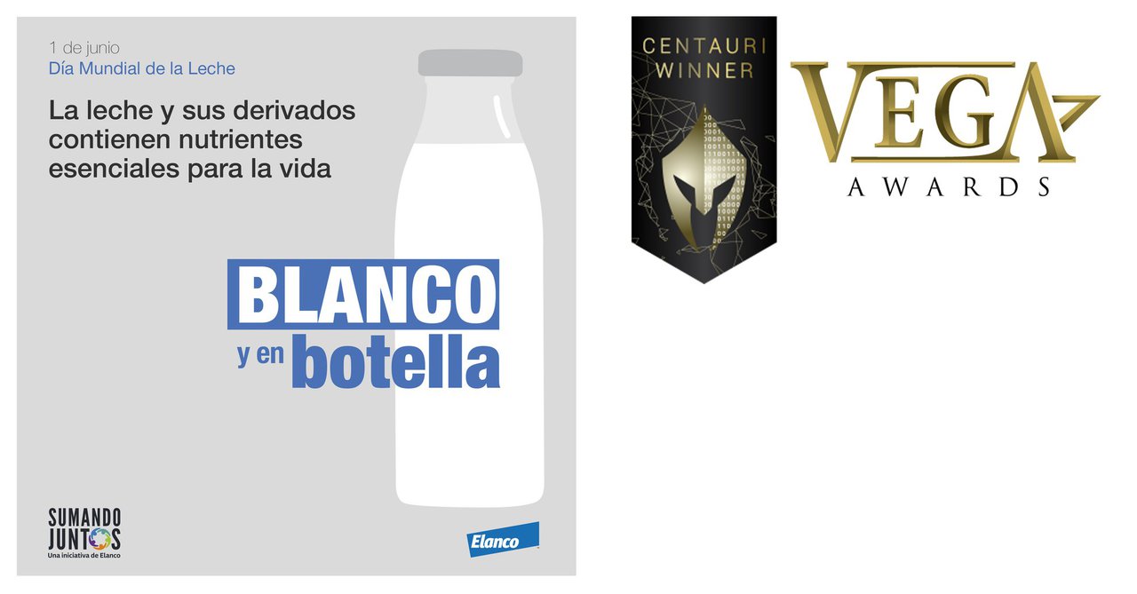 Elanco, premiada pola súa campaña “Branco e en botella”, presentada no Día Mundial do Leite
