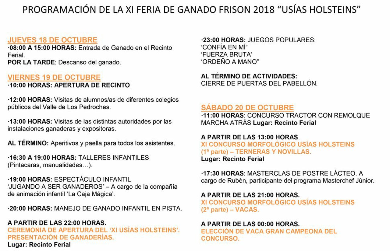 Todo listo en Dos Torres para el XI Usías Hoslteins