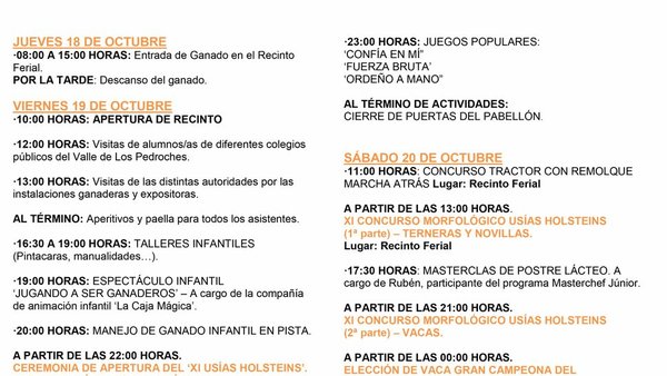 Todo listo en Dos Torres para el XI Usías Hoslteins