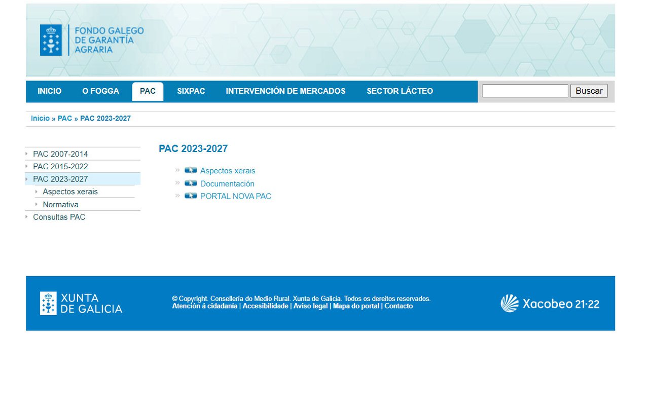La web del FOGGA cuenta con un apartado dedicado al nuevo período de la PAC
