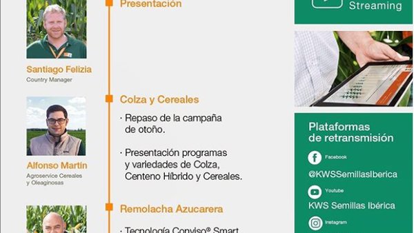 KWS Semillas Ibérica realizará un Día de Campo Virtual en directo con sus mejores especialistas