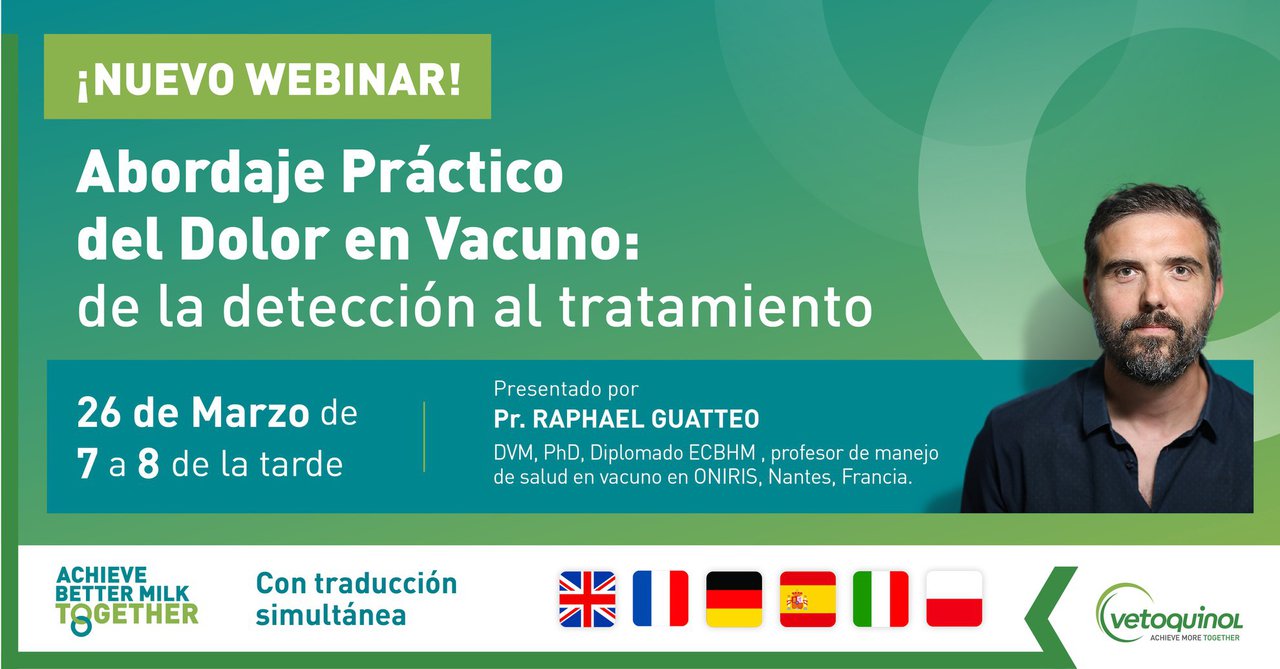 Nuevo webinar de Vetoquinol: "Abordaje práctico del dolor en vacuno: de la detección al tratamiento"