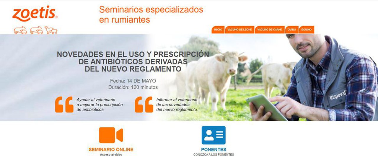 Zoetis informa al veterinario sobre las novedades en la prescripción de antibióticos mediante la celebración de jornadas online