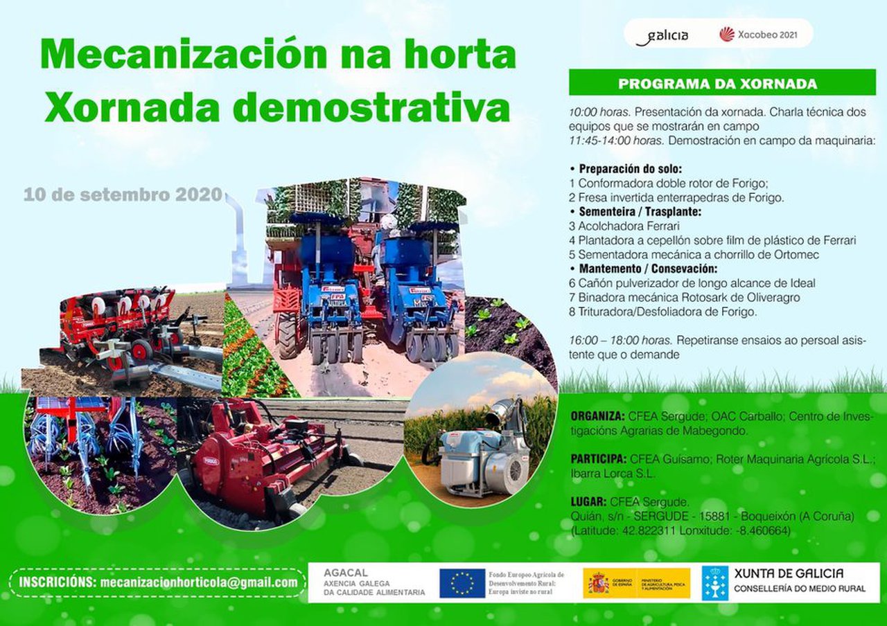 La jornada Mecanización en la huerta se celebrará el 10 de septiembre